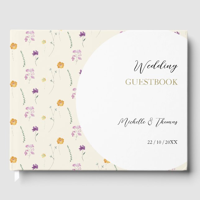 Livre D'or Boho Blush Fleurs sauvages aquarelle (Recto)