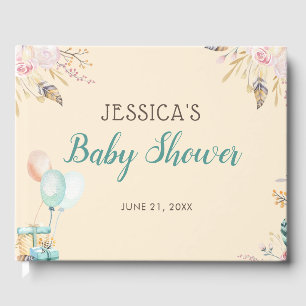 Livre D'or Boho Feathers Baby shower Floral