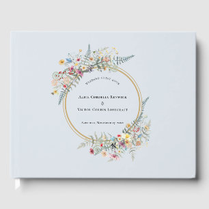 Livre D'or Boho Fleur sauvage Fern Dusty Mariage bleu