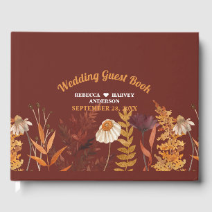 Livre D'or Boho Fleur sauvage Terracotta Mariage de automne d