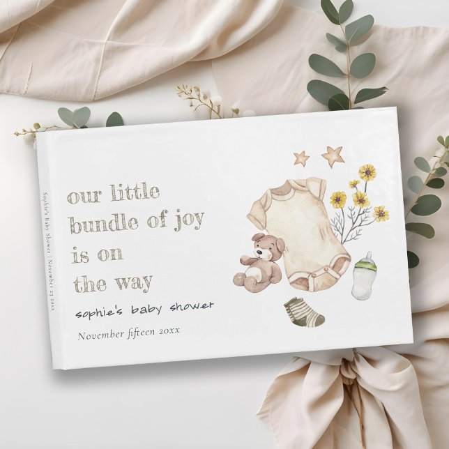 Livre D'or Boho Green Vêtements pour bébés Baby shower neutre (Créateur téléchargé)