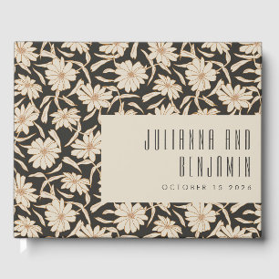 Livre D'or Boho Moderne Botanique Noir ivoire Personnalisé Ma