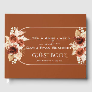 Livre D'or Boho Terracotta Arch Pampas Grass Mariage Floral