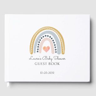 Livre D'or Boho Watercolor Rainbow Girl Baby shower