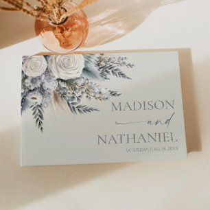 Livre D'or Boho White Rose Floral Mariage Jardin