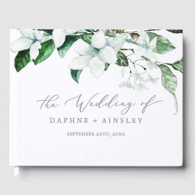 Livre D'or Bois de verdure Monogramme Retour Mariage (Recto)