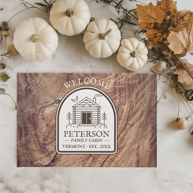 Livre D'or Bois rustique Cabine de famille sur mesure (Family Cabin Vacation Rental Property Guest Book Rustic Woods Retro Lake House)