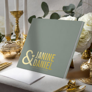 Livre D'or Bold Names & Heart Accent Wedding ID1055