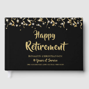 Livre D'or Bonne retraite Black Gold Confetti Streamers