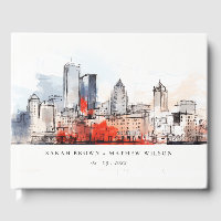 Boston Massachusetts City Scape Mariage d'aquarell