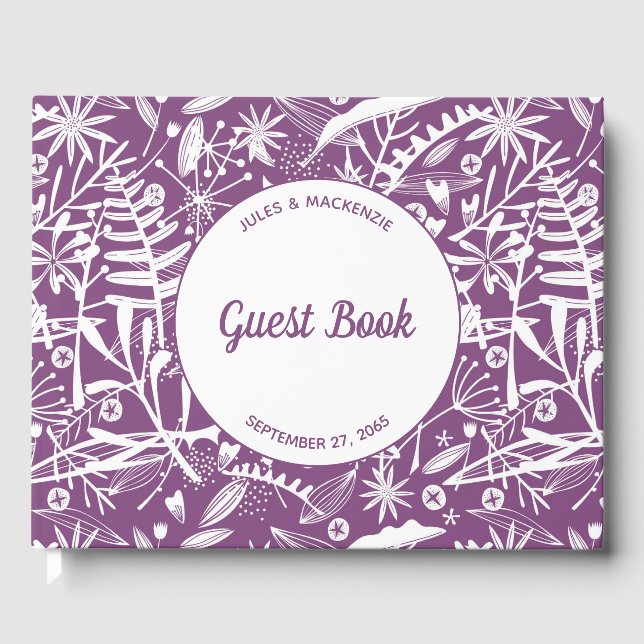 Livre D'or Botanique moderne violet (Recto)