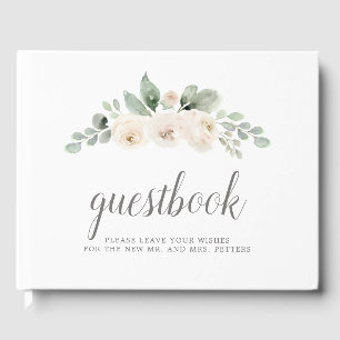 Livre D'or Botanique Rose blanche Mariage floral