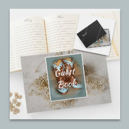 Livre D'or Bottes nuptiales et fleurs séchées