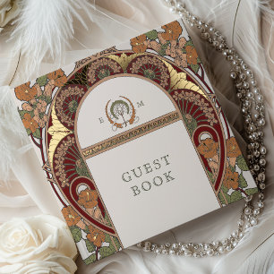 Livre D'or Bougainvillea Bourgogne Burning Orange Mariage or