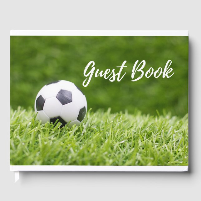 Livre D'or Boule de football sur herbe verte (Recto)