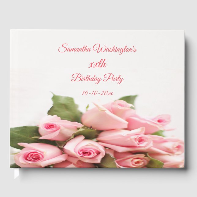 Livre D'or Bouquet de rose romantique Anniversaire (Recto)