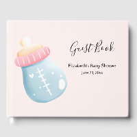 Bouteille Bleu & Rose Bébé Baby shower mignon