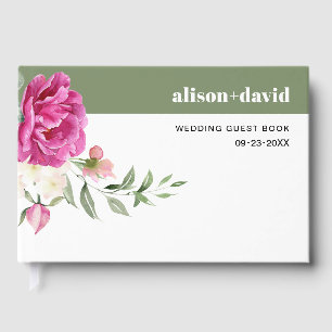 Livre D'or Branche Eucalyptus rose fleurs mariage