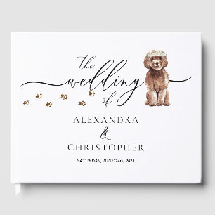 Livre D'or Brown Cavapoo chiot Mariage Calligraphie