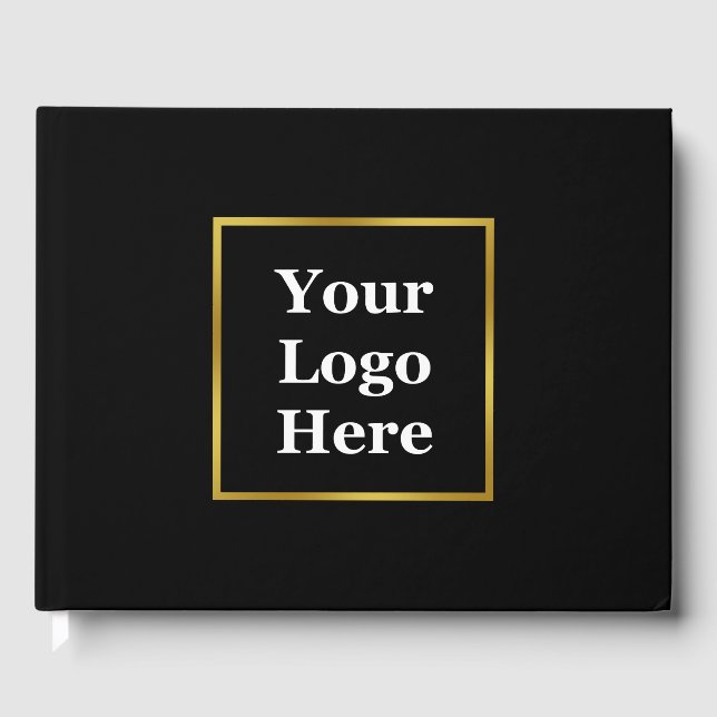 Livre D'or Business Black and Gold Élégant votre logo ici (Recto)