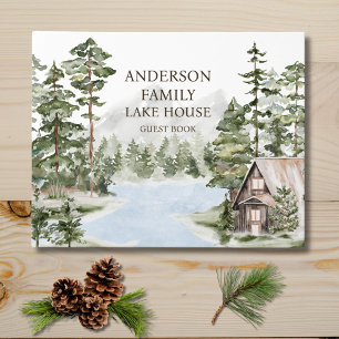 Livre D'or Cabane de maison de lac de montagne forestière fam
