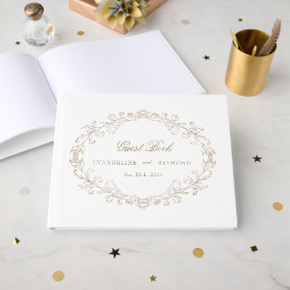 Livre D'or Cadre de mariage baroque orné romantique