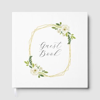 Livre D'or Cadre Floral Rose Blanche Luxe