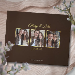 Livre D'or Cadre Or moderne simple avec trois photos en coupl