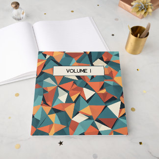 Livre D'or Cahier personnalisé géométrique sarcelle et orange