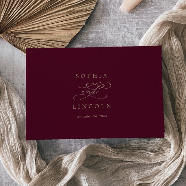 Livre D'or Calligraphie de Bourgogne romantique Mariage (Créateur téléchargé)