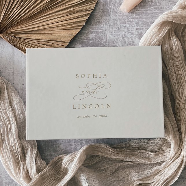 Livre D'or Calligraphie d'or romantique | Mariage de monogram (Créateur téléchargé)