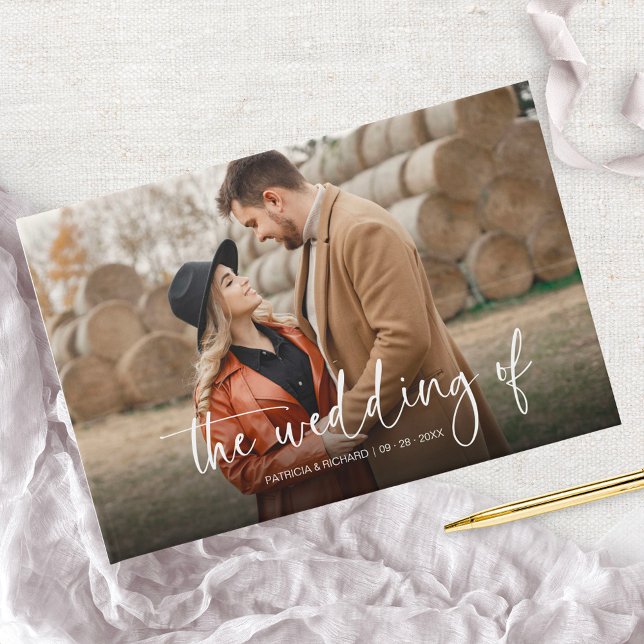 Livre D'or Calligraphie moderne Couple Photo Mariage (Créateur téléchargé)