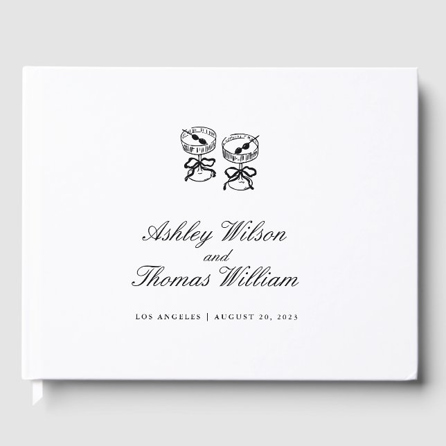 Livre D'or Calligraphie moderne Mariage noir blanc (Recto)