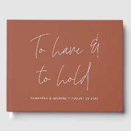 Livre D'or Calligraphie moderne Vows Terracotta Mariage