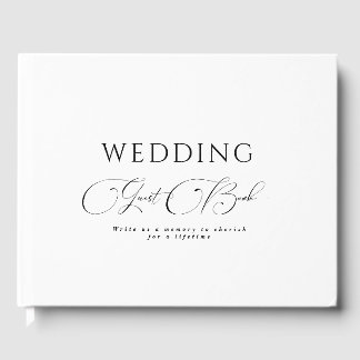 Livre D'or Calligraphie noir et blanc Minimaliste Mariage chi