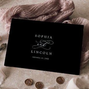 Livre D'or Calligraphie romantique   Mariage de monogramme no