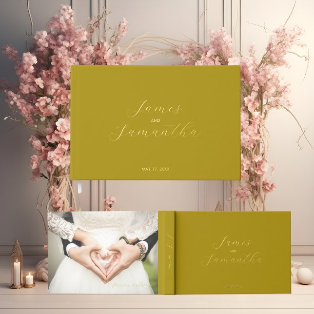 Livre D'or Carnet d'huile d'invité mariage | Jaune foncé (Créateur téléchargé)