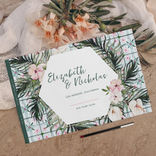 Livre D'or Carreaux floraux   Mariage tropical marocain
