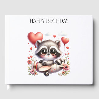 Livre D'or Carte d'anniversaire de pilote raton laveur