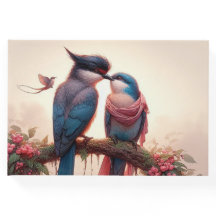 Carte de remerciement plate à deux oiseaux