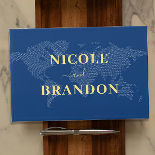 Livre D'or Carte du monde bleu Destination Mariage