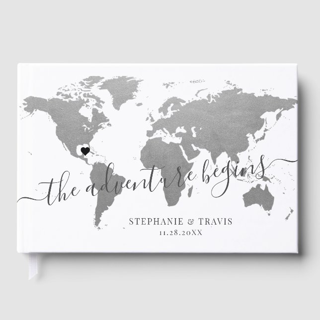 Livre D'or Carte Mondiale Argent Destination Mariage (Recto)
