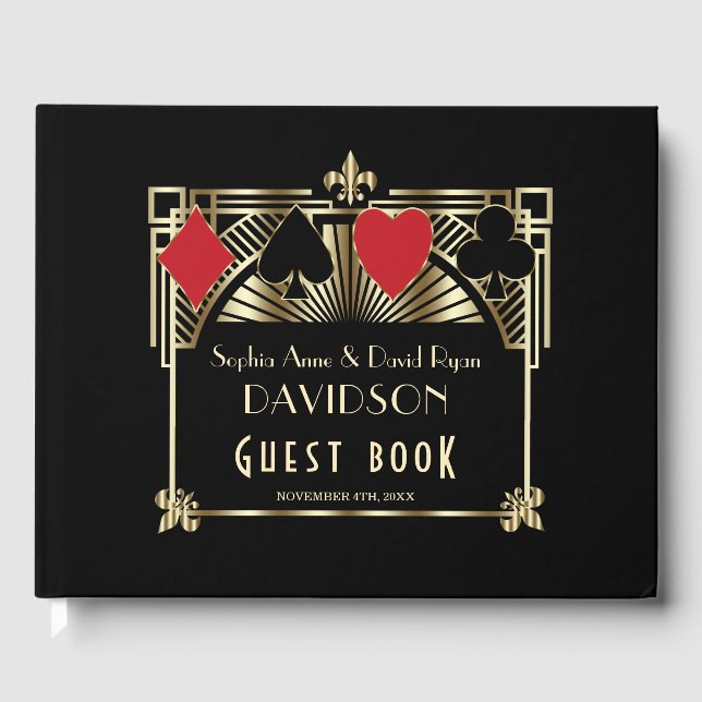 Livre D'or Casino Gold Black Art Déco Roaring Mariage des ann (Recto)