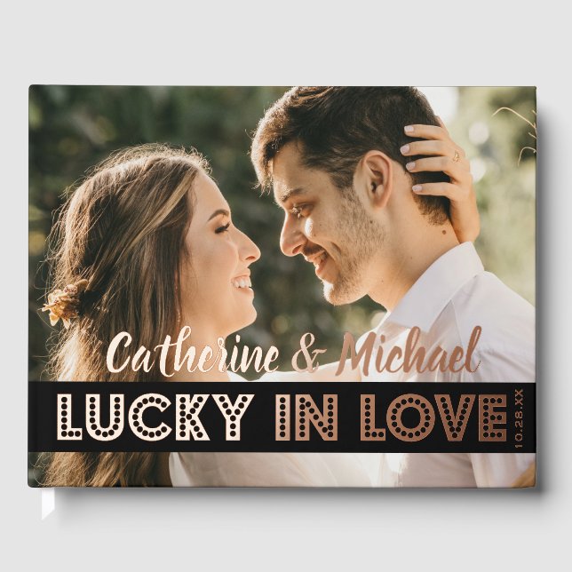 Livre D'or Casino Las Vegas Mariage Photo Black & Gold (Recto)
