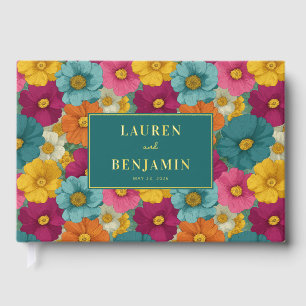 Livre D'or Célébration Florale Abstraite Joyeuse