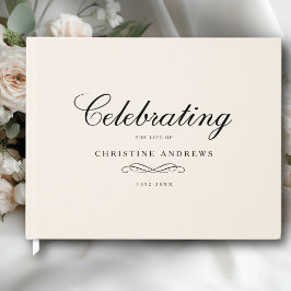 Livre D'or Celebration of Life Memorial–Elegant Minimal Beige