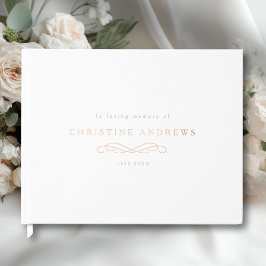 Livre D'or Celebration of Life Memorial–Elegant Minimal White
