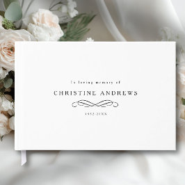 Livre D'or Celebration of Life Memorial–Elegant Minimal White