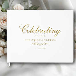 Livre D'or Celebration of Life Memorial–Elegant Minimal White