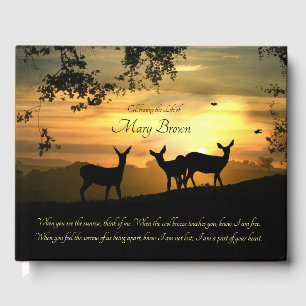 Livre D'or Célébration spirituelle de la vie Cerf et poème in